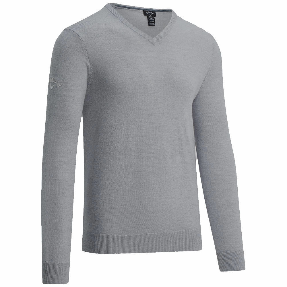 Callaway Merino Wool V-Neck Pullover - Griffin Grey Holiday Wear Anti-pilling