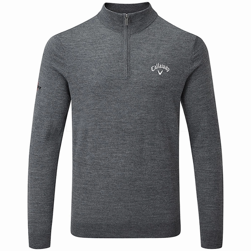 Callaway 1/4 Zip Blended Merino Pullover - Steel Heather product linen breathability