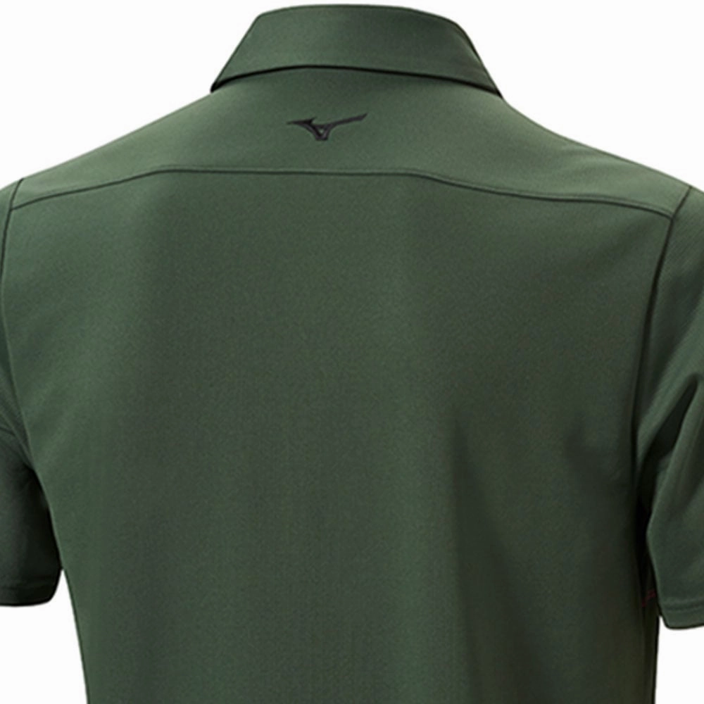 Mizuno Breath Thermo Winter Jacquard Polo Shirt - Forest Green Relaxing Fit Essential Casual