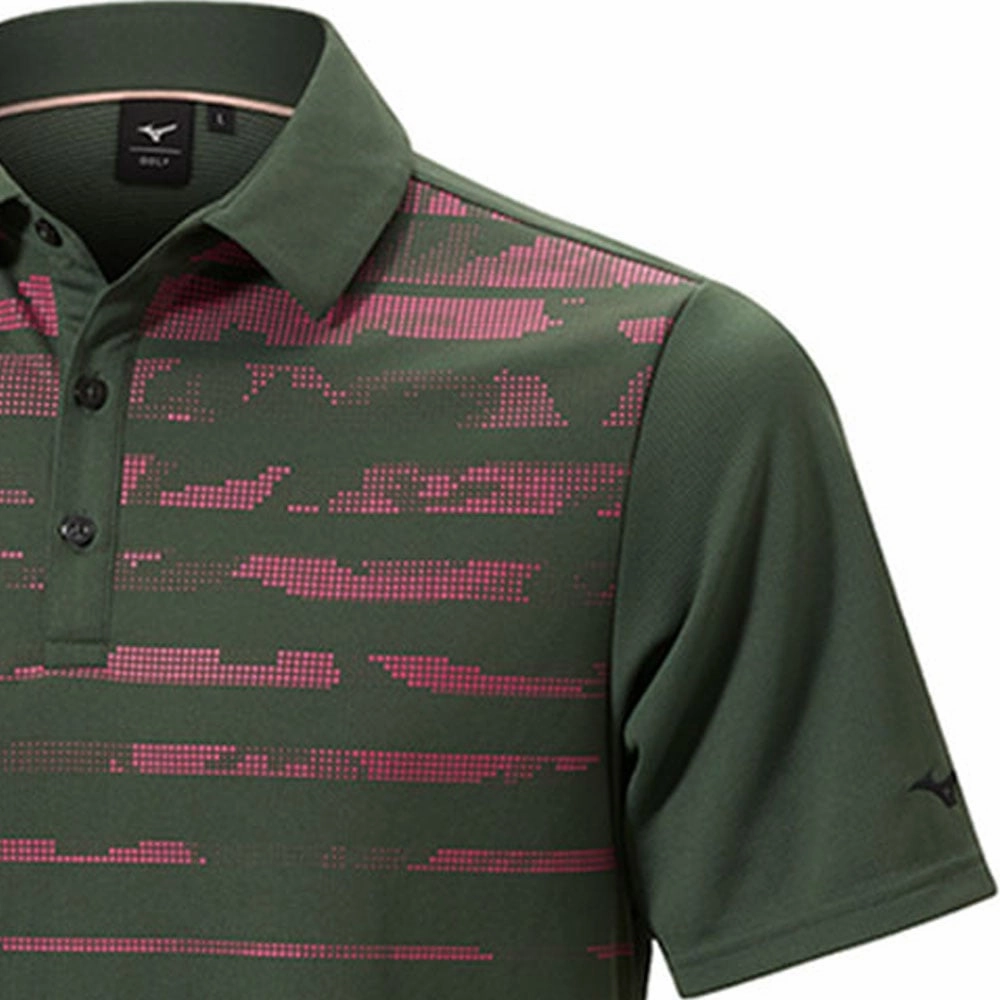 Mizuno Breath Thermo Winter Jacquard Polo Shirt - Forest Green Comfort and Fit