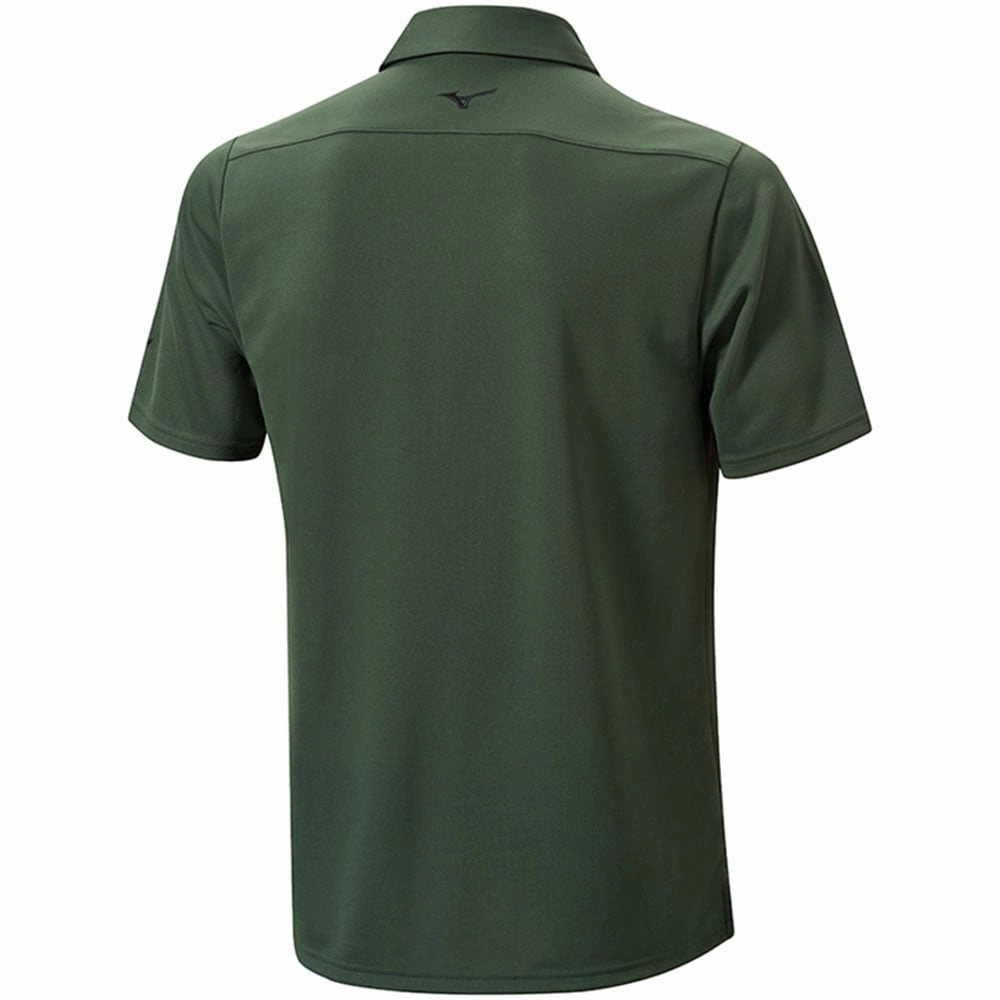 Preppy Stylish Look Mizuno Breath Thermo Winter Jacquard Polo Shirt - Forest Green