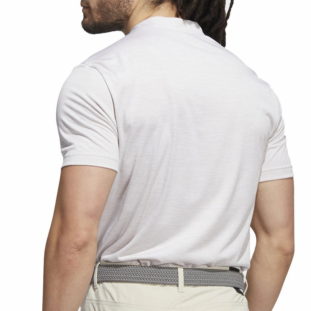 adidas Texture Stripe Polo Shirt - Clear Brown/White Heather Texture Finish