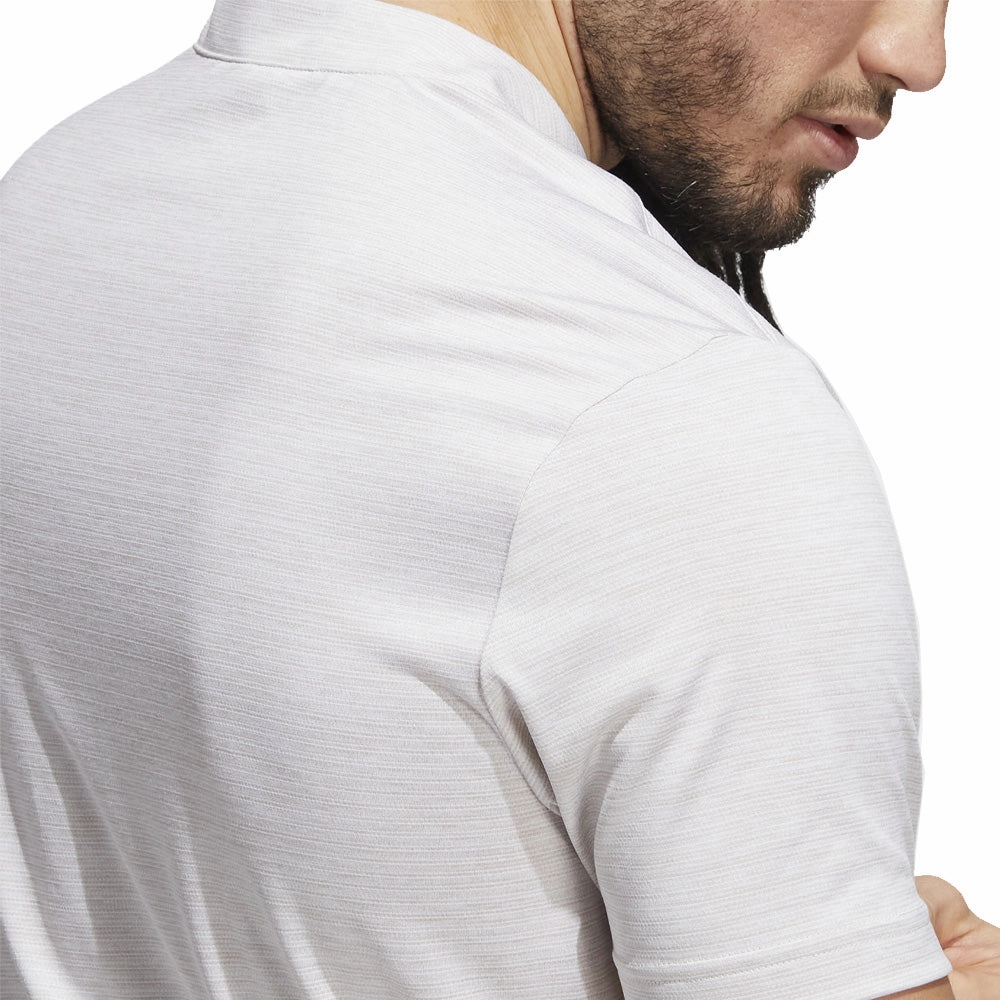 Thermoregulating Fabric adidas Texture Stripe Polo Shirt - Clear Brown/White