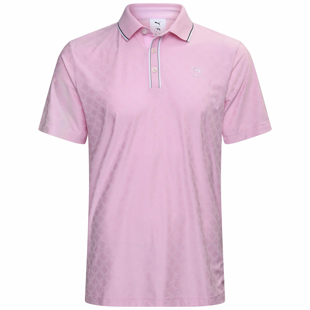 Puma X AP Tipped Jacquard Polo Shirt - Pale Pink petite size Relaxed Outfit