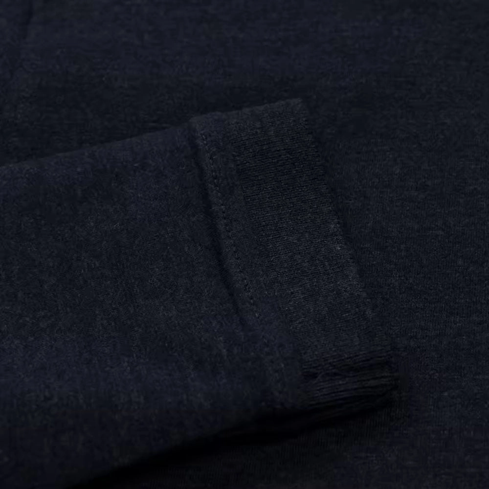 Calvin Klein Trinity Long Sleeve Polo Shirt - Navy Marl Daily Trend Look