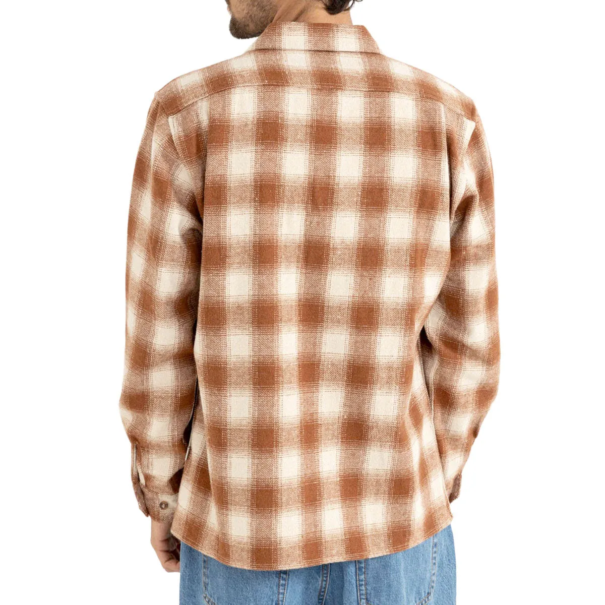 Minimalist Closure Rhythm Bison Long Sleeve Shirt - Tobacco