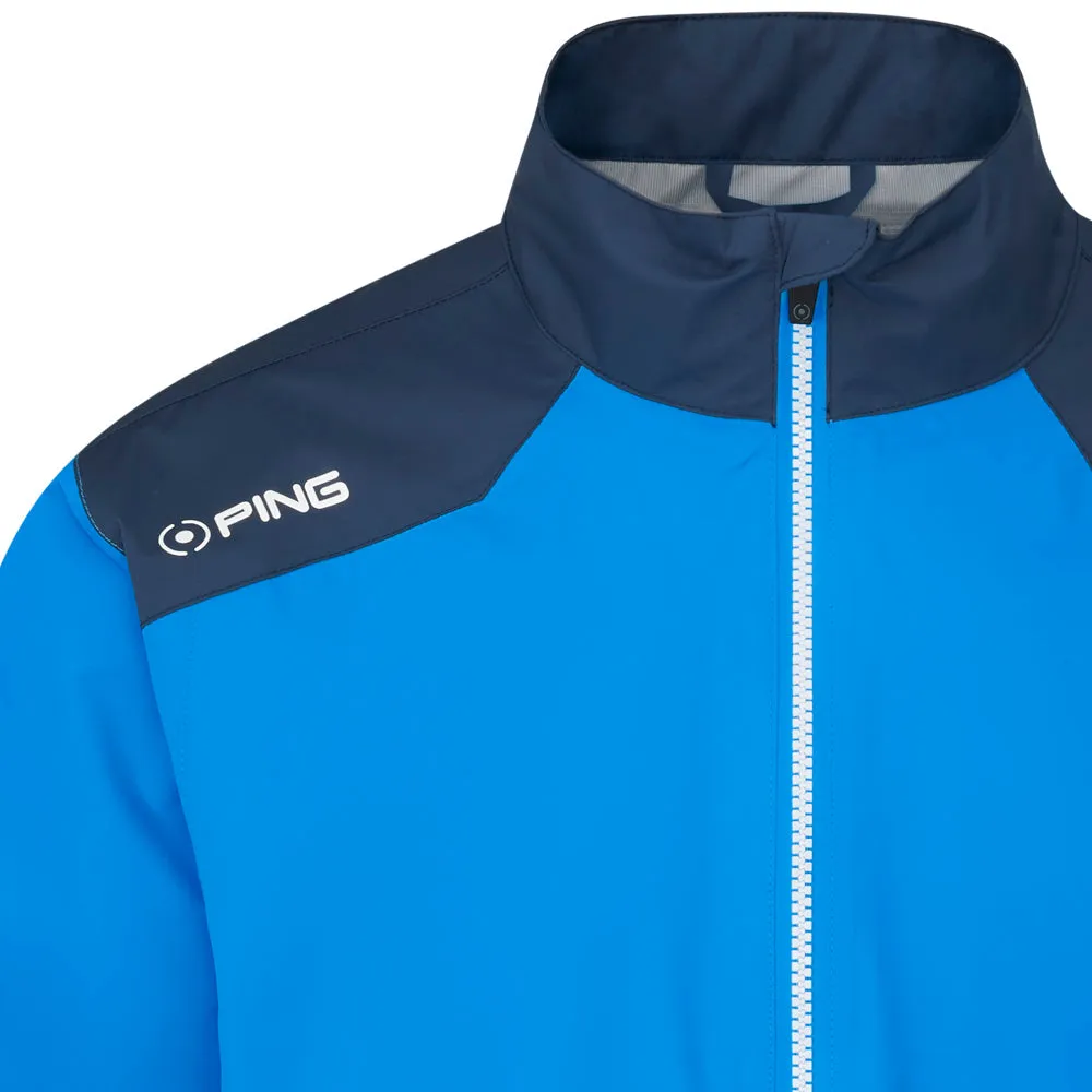 Elastic Hem Adjustment Relaxed Layers Ping AquaDrive Waterproof 1/2 Zip Jacket - Brilliant Blue/Oxford Blue