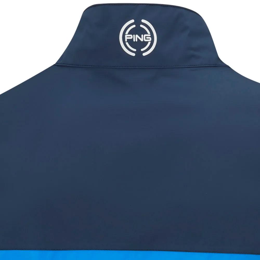 Weatherproof Barrier Compact Storage Ping AquaDrive Waterproof 1/2 Zip Jacket - Brilliant Blue/Oxford Blue