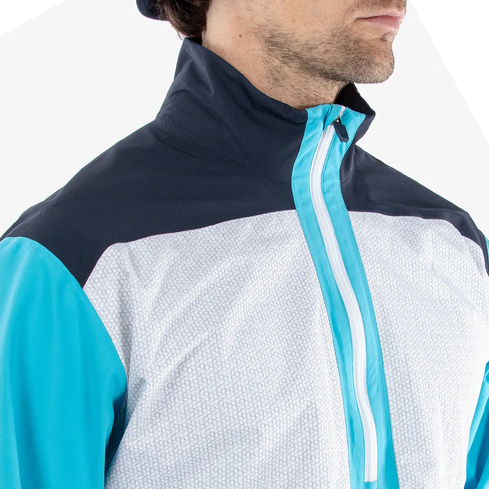 Galvin Green Ashford 1/2 Zip Gore-Tex Waterproof Jacket - Aqua/Navy/White Crisp Walk Look Daily Look