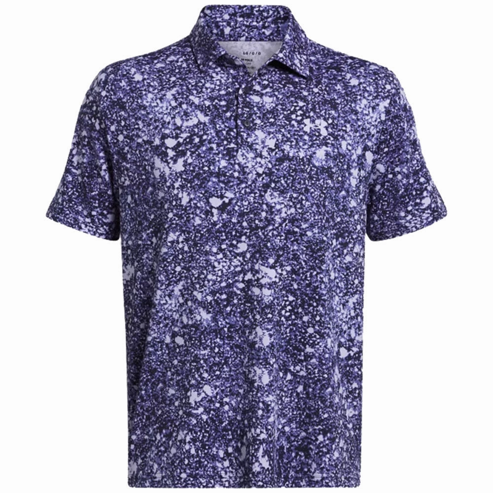 Cool Design Functional Wearable Under Armour Playoff 3.0 Printed Polo Shirt - Midnight Navy/Celeste/Celeste