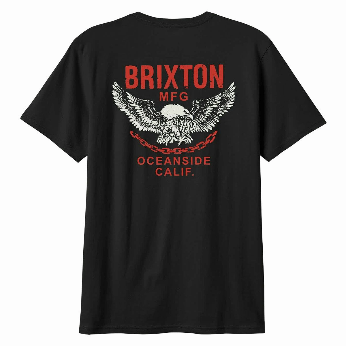 Brixton Waller T-Shirt - Black Worn Wash Chic Look Biodegradable Textile