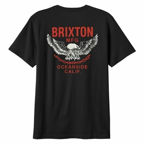 Brixton Waller T-Shirt - Black Worn Wash Chic Look Biodegradable Textile