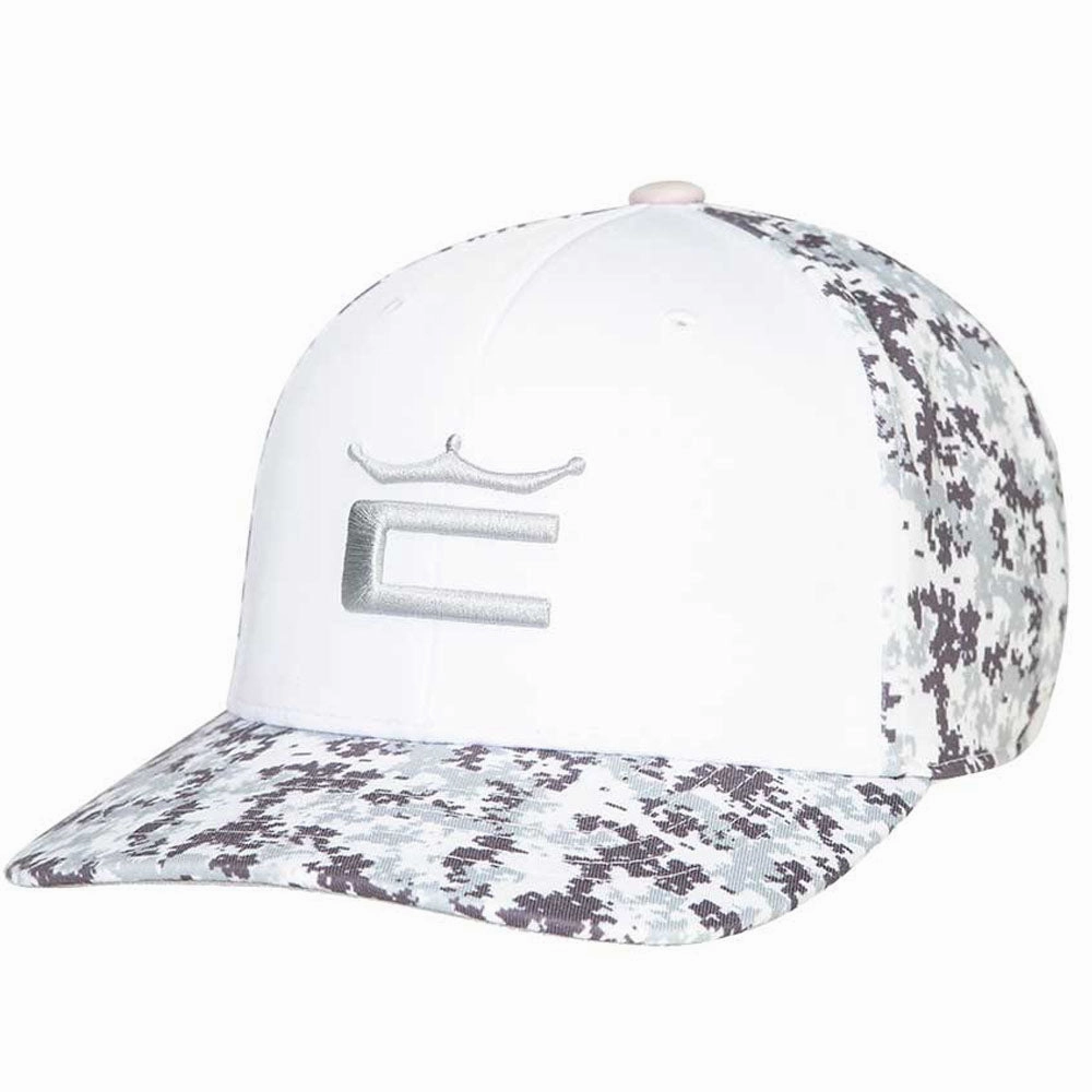 Flip-up Brim Cobra Camo Crown C Snapback Cap - White