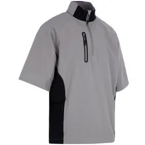 ProQuip Gents Pro Tech Short Sleeve Wind Jacket - Grey/Black Flexible Waistband