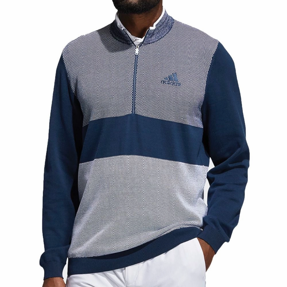 Cozy Warmth Travel Relaxed adidas Sport 1/4 Zip Sweater - Crew Navy