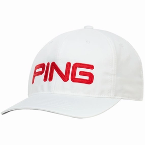 Ping Classic Lite Cap - White/Red Casual Elegance Quilted Panels