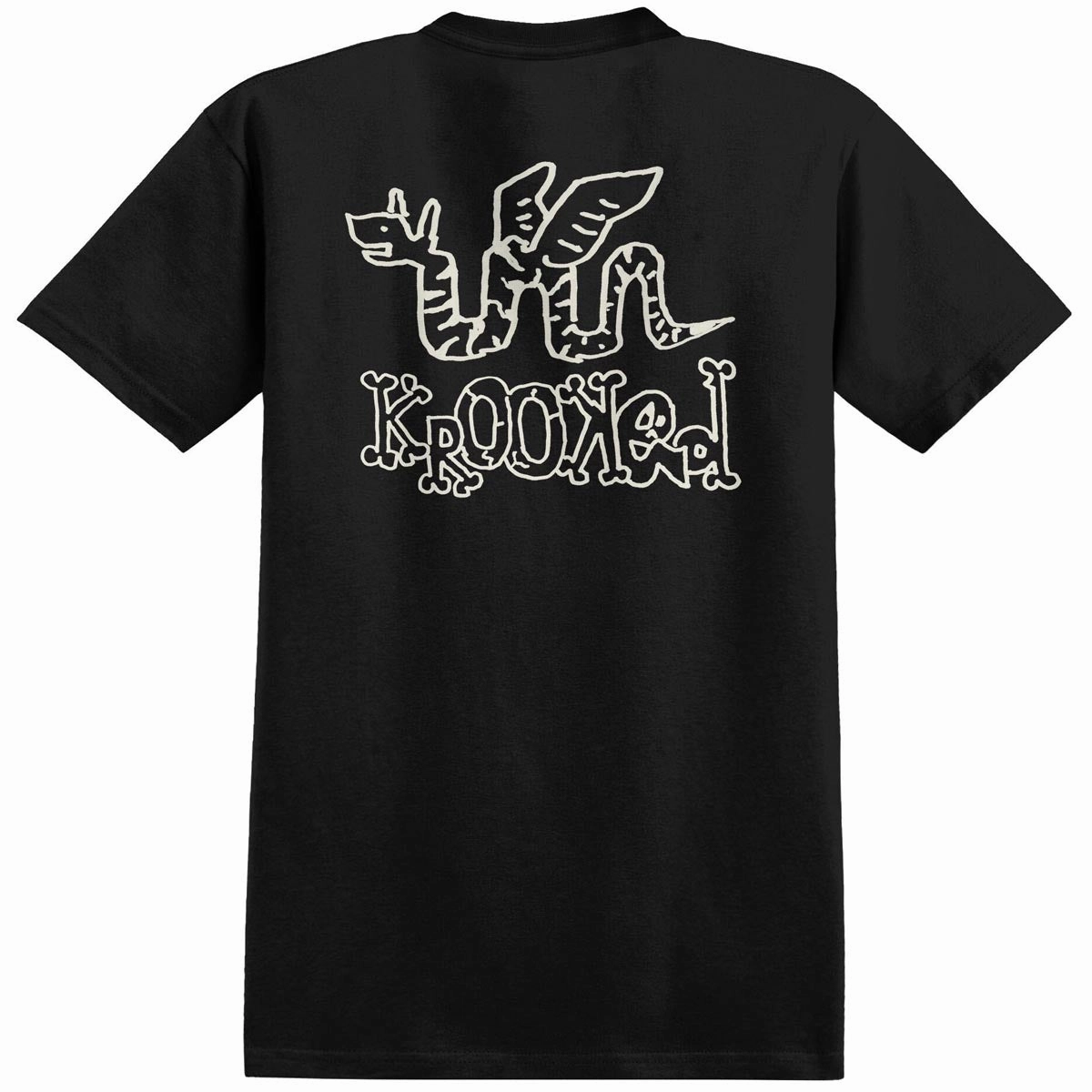 Perfect Layering weekday wear Krooked No Monster T-Shirt - Black