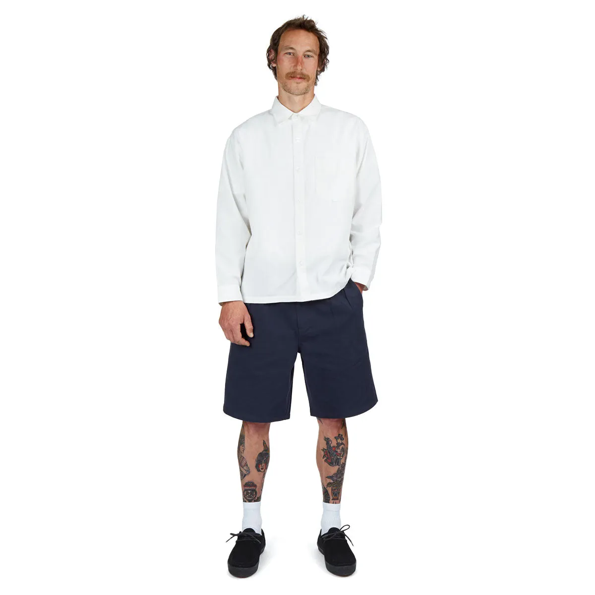 Subtle Charm CCS Pleated Chino Shorts - Navy