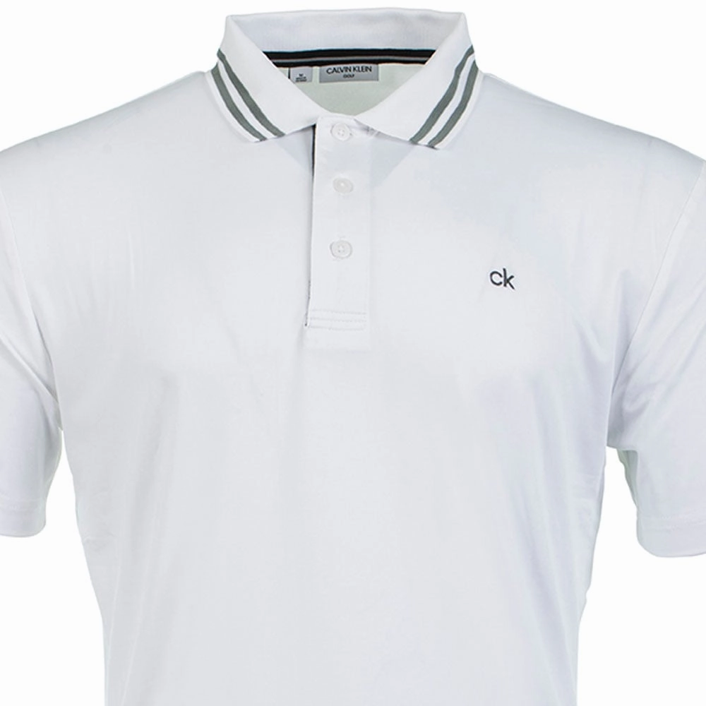 Calvin Klein Madison Tech Polo Shirt - White Relaxed Comfort Fit