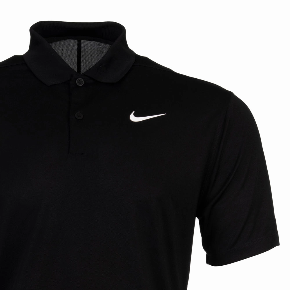 Nike Dri-FIT Victory Solid Polo Shirt - Black/White Classic Cut Fashionable