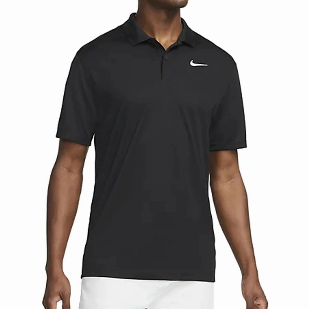 Buttery Soft Fabric Nike Dri-FIT Victory Solid Polo Shirt - Black/White