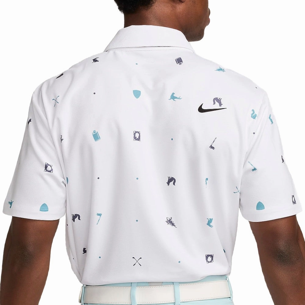 Nike Tour Dri-FIT Polo Shirt - White/Black Collared