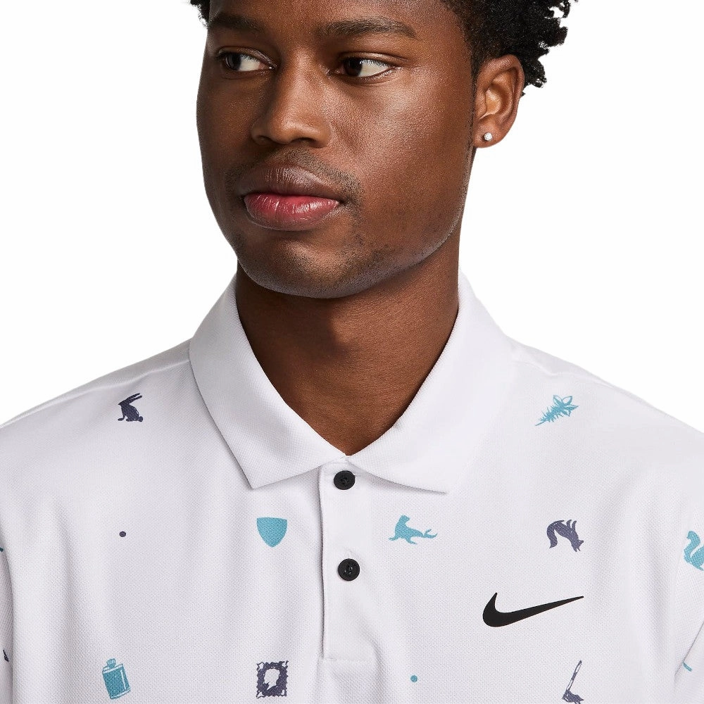 Premium Cotton Blend Nike Tour Dri-FIT Polo Shirt - White/Black