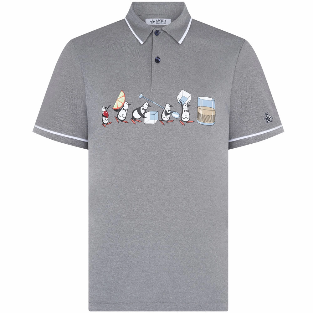 Sporty Comfort Original Penguin Barback Pete Oxford Polo Shirt - Black Iris