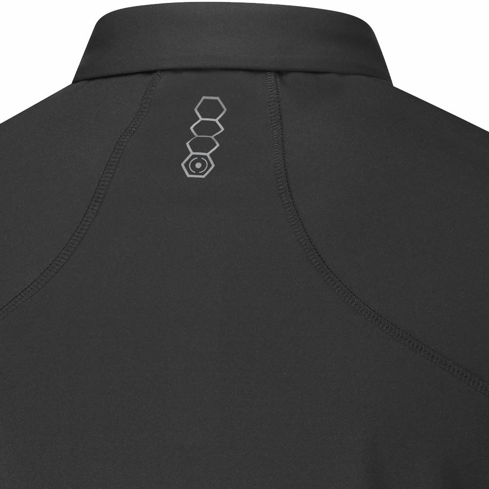 Chilly Layer Timeless Fashion Ping Elemental Long Sleeved Polo Shirt - Black