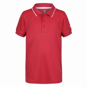Island Green Junior Performance Polo Shirt - Red Contrast Inner Binding