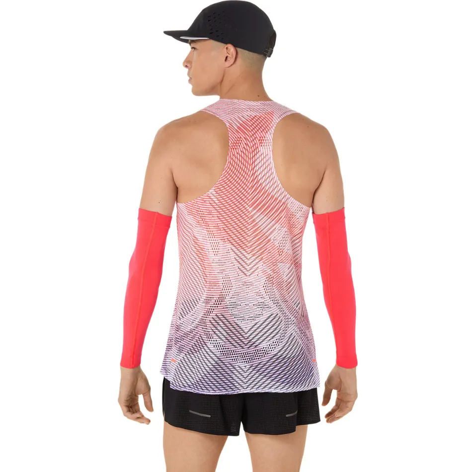 ASICS Men's Metaspeed Running Singlet in Flash Red AW25 Shrink Resistant Fabric Easy to Carry