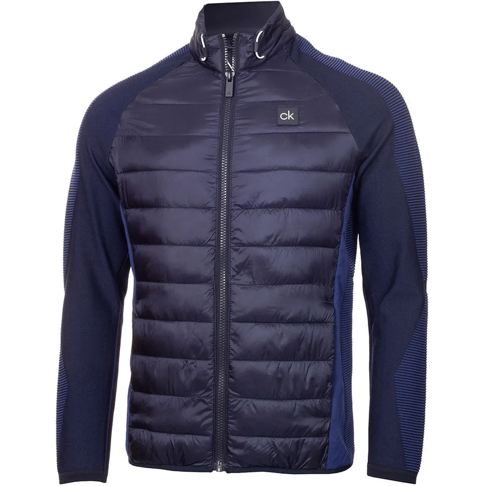 Wind Resistant Lightweight Warmth Core Calvin Klein Dynamo Tech Knit Jacket - Navy