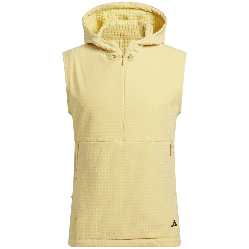 adidas Ultimate365 Tour WIND.RDY 1/2 Zip Vest - Oat Weatherproof Design