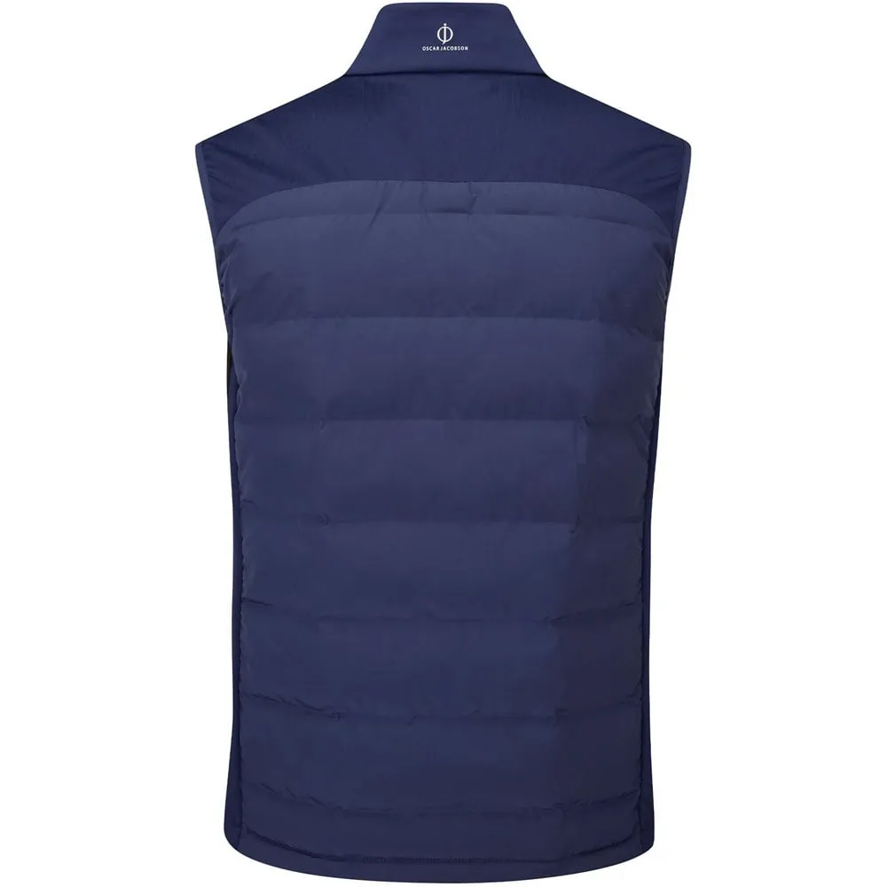 Ergonomic Tailoring Oscar Jacobson Randal Full Zip Padded Gilet - Navy