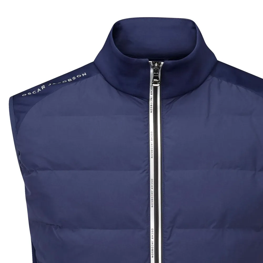 Oscar Jacobson Randal Full Zip Padded Gilet - Navy Lightweight Construction