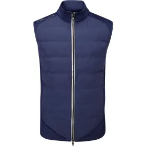 Oscar Jacobson Randal Full Zip Padded Gilet - Navy Soft Lining good for work