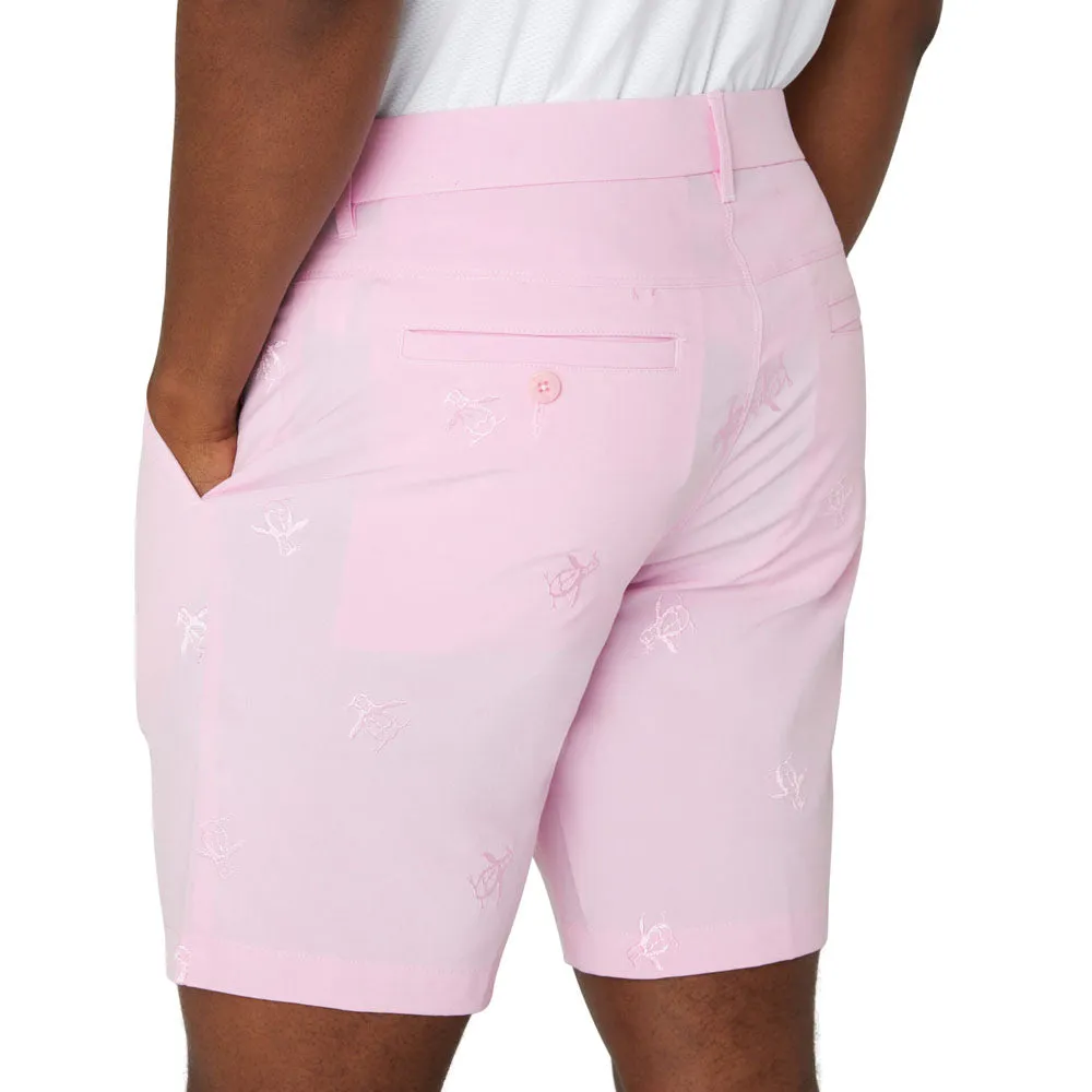 Urban Fashion Cotton Blend Original Penguin Space Dyed Pete Embroidered Shorts - Gelato Pink
