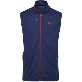 Big Loose Fit Oscar Jacobson Rolfe Tour Gilet - Navy/Jewel Red