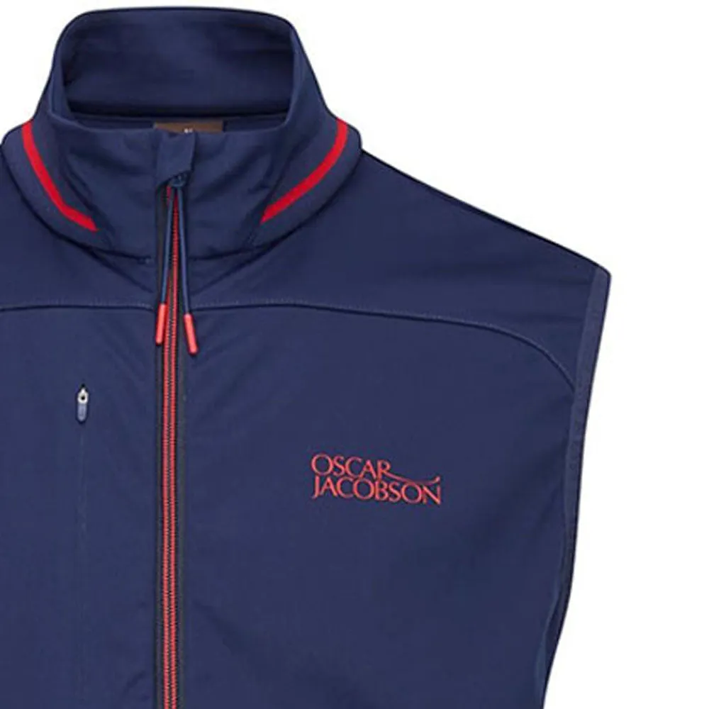 Oscar Jacobson Rolfe Tour Gilet - Navy/Jewel Red High Visibility Accents