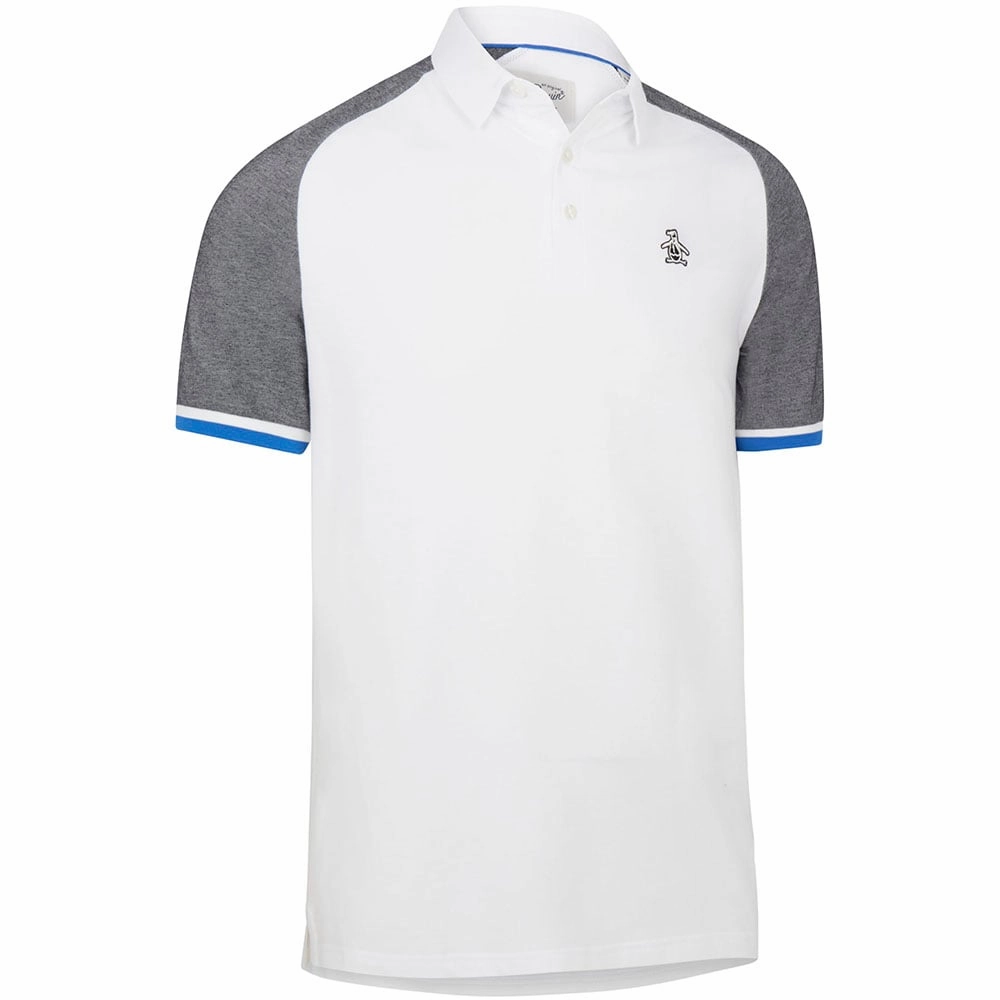 Stylish Outfit Slim fit sleekness Original Penguin Raglan Colour Block Polo Shirt - Bright White
