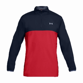 Comfy Layer Under Armour Storm Windstrike 1/2 Zip Pullover - Navy/Red