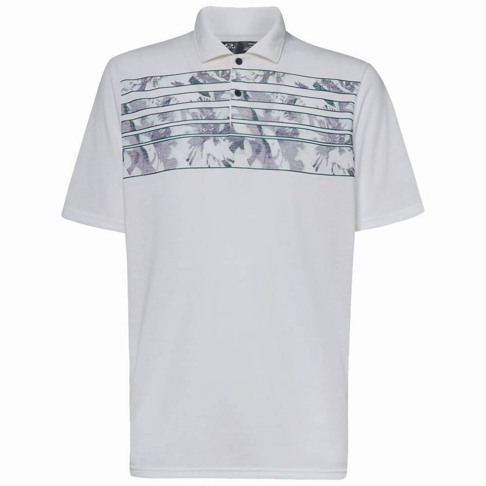Oakley Azalea Stripe Polo Shirt - White Heather Trendy Wear Soft and Light Wear