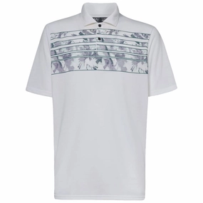 Oakley Azalea Stripe Polo Shirt - White Heather Trendy Wear Soft and Light Wear