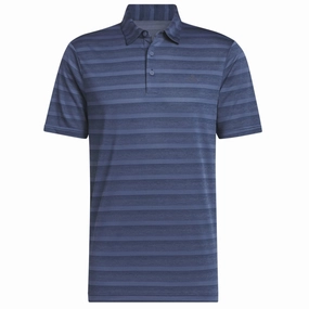 adidas 2 Colour Stripe Polo Shirt - Collegiate Navy/Preloved Ink Easy Fit Wear Everyday Trend
