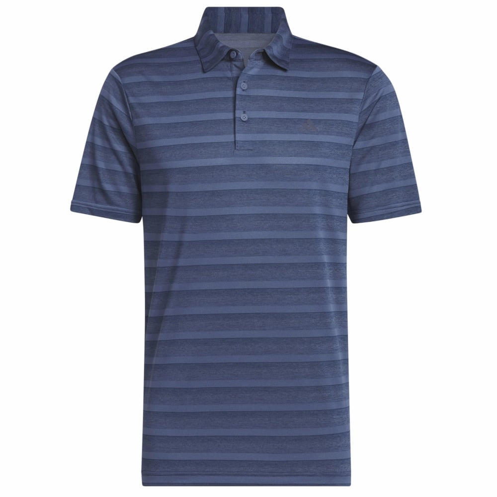 adidas 2 Colour Stripe Polo Shirt - Collegiate Navy/Preloved Ink Easy Fit Wear Everyday Trend