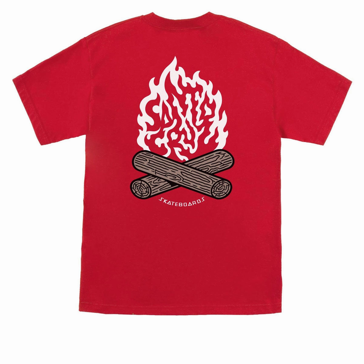 Santa Cruz Campfire T-Shirt - Cherry Red Organic Cotton