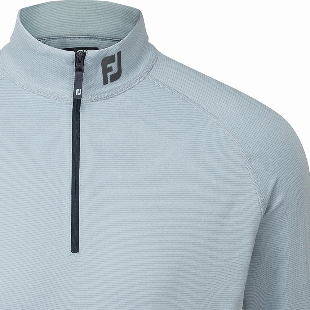 Soft Touch Fabric FootJoy ThermoSeries Brushed Back 1/4 Zip Pullover - Heather Grey