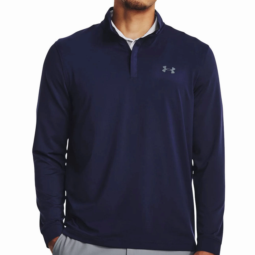 Under Armour Playoff 2.0 1/4 Zip Pullover - Midnight Navy/Pitch Gray Fitted Shape