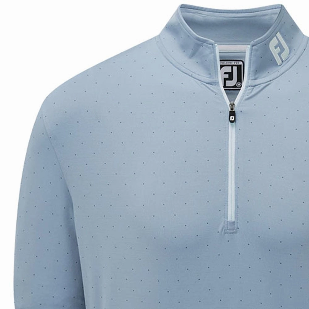 FootJoy Pin Dot Print Chill-Out Pullover - Denim/Bluestone/Azure Cozy Chic Cozy Wearable
