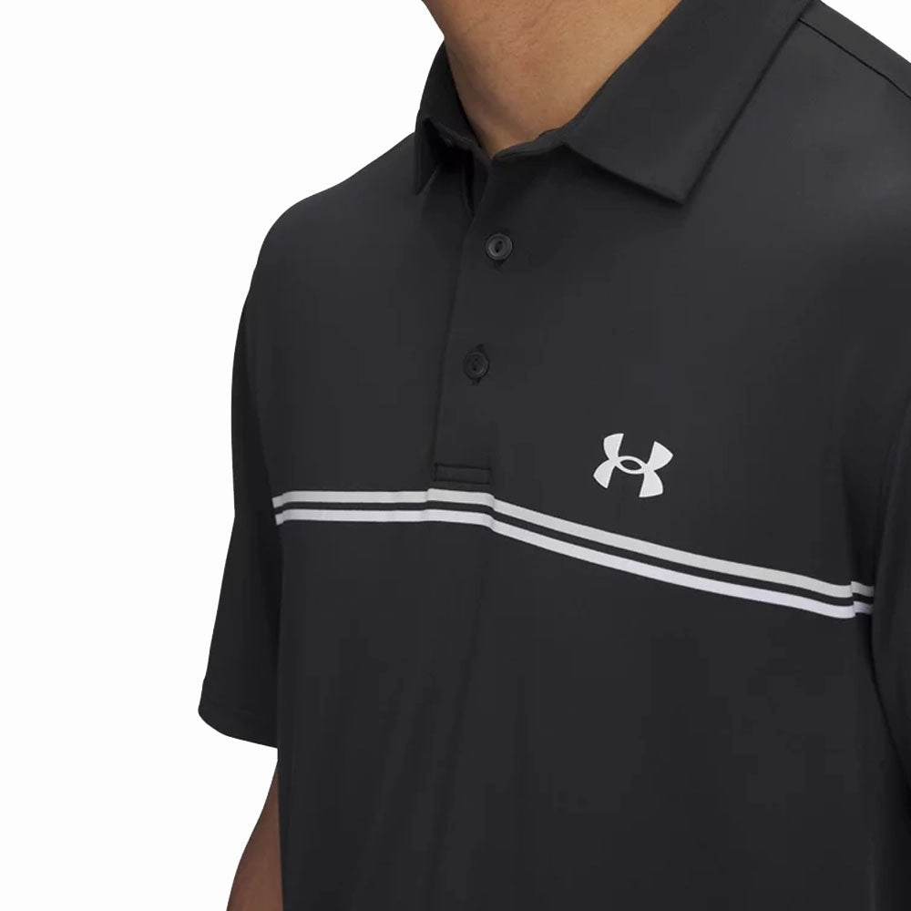 Under Armour Playoff 3.0 Stripe Polo Shirt - Black/Summit White/White Everyday Style